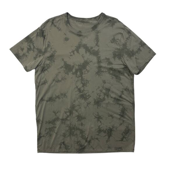 Lululemon Shirt Mens L Large Taupe Tie Dye The Fundamental Short Sleeve Training - Picture 1 of 9